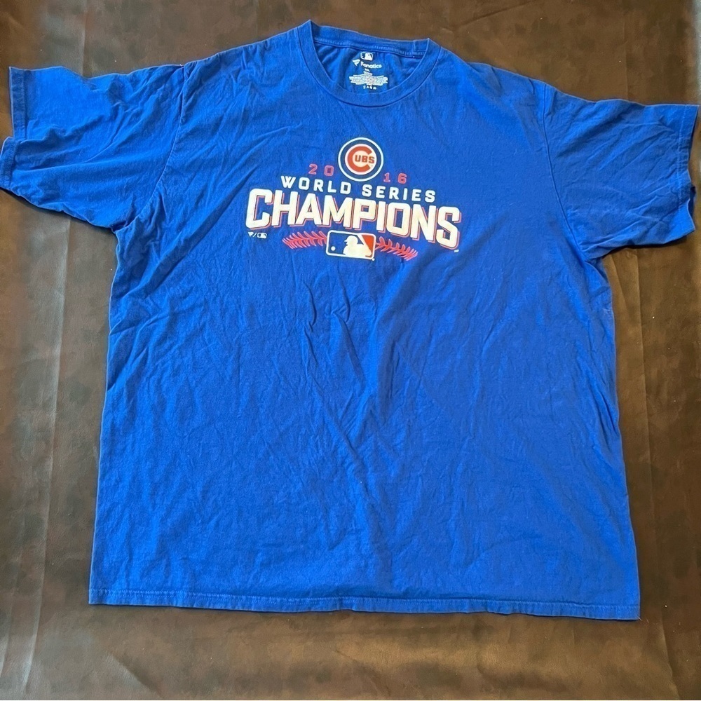 World Series Champions 2016 Chicago Cubs Fanatics Baseball T Shirt Men's 3XL